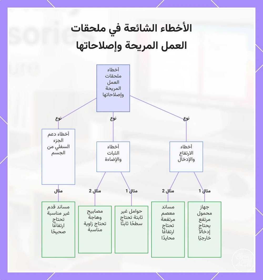 الأخطاء الشائعة في ملحقات العمل المريحة وإصلاحاتها