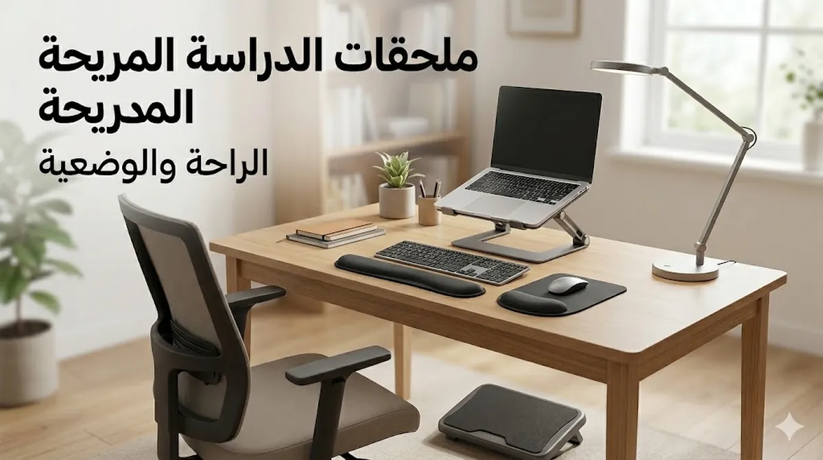 ملحقات مريحة لمكتب الدراسة موضوعة لتحسين الراحة والوضعية واستخدام المكتب