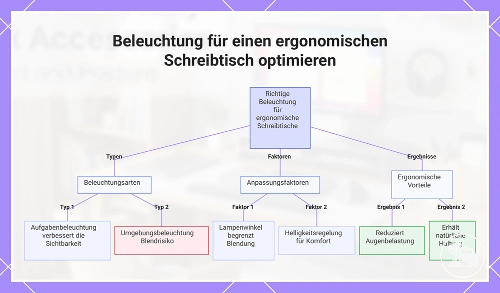 Beleuchtung für einen ergonomischen Schreibtisch optimieren