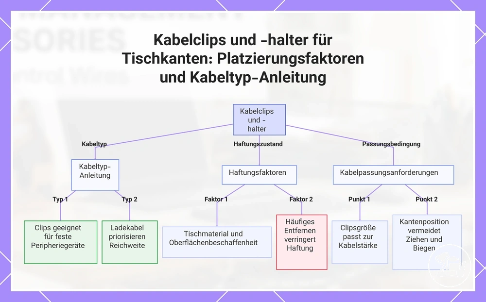Kabelclips und -halter für Tischkanten: Platzierungsfaktoren und Kabeltyp-Anleitung