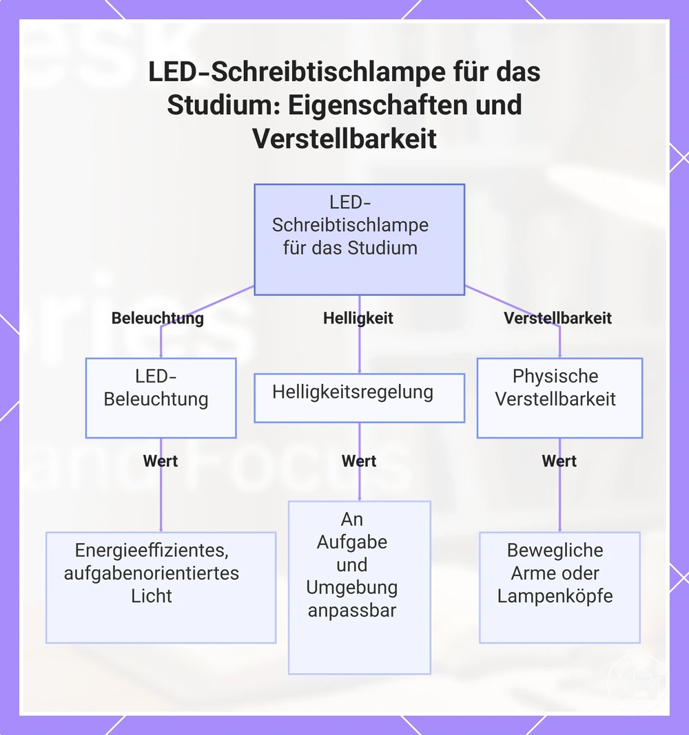 LED-Schreibtischlampe für das Studium: Eigenschaften und Verstellbarkeit