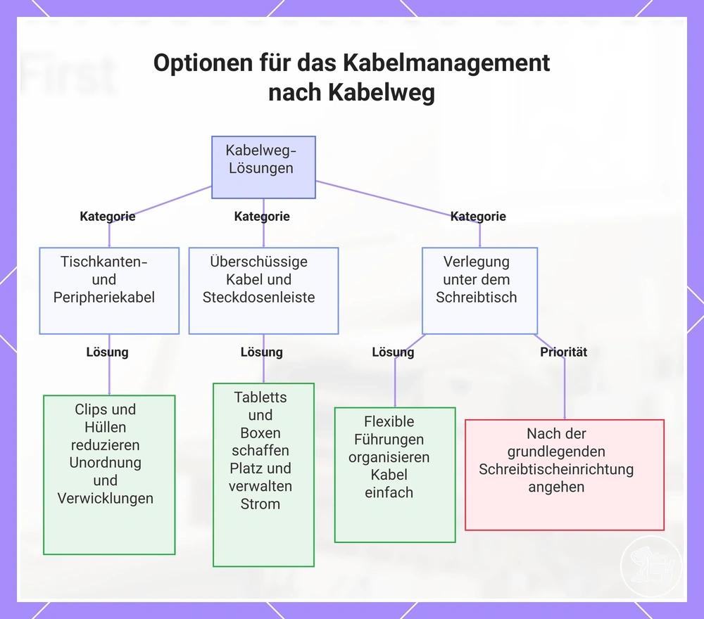 Optionen für das Kabelmanagement nach Kabelweg