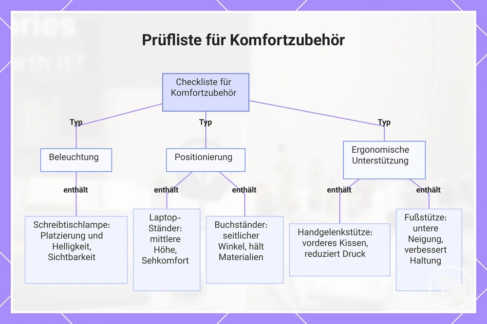 Prüfliste für Komfortzubehör