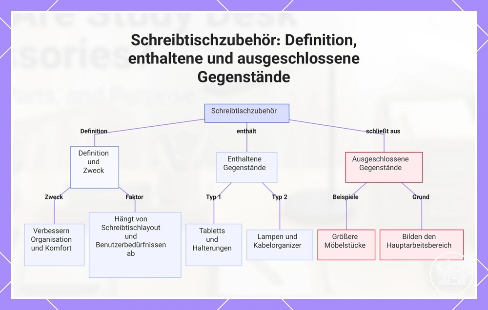 Schreibtischzubehör: Definition, enthaltene und ausgeschlossene Gegenstände