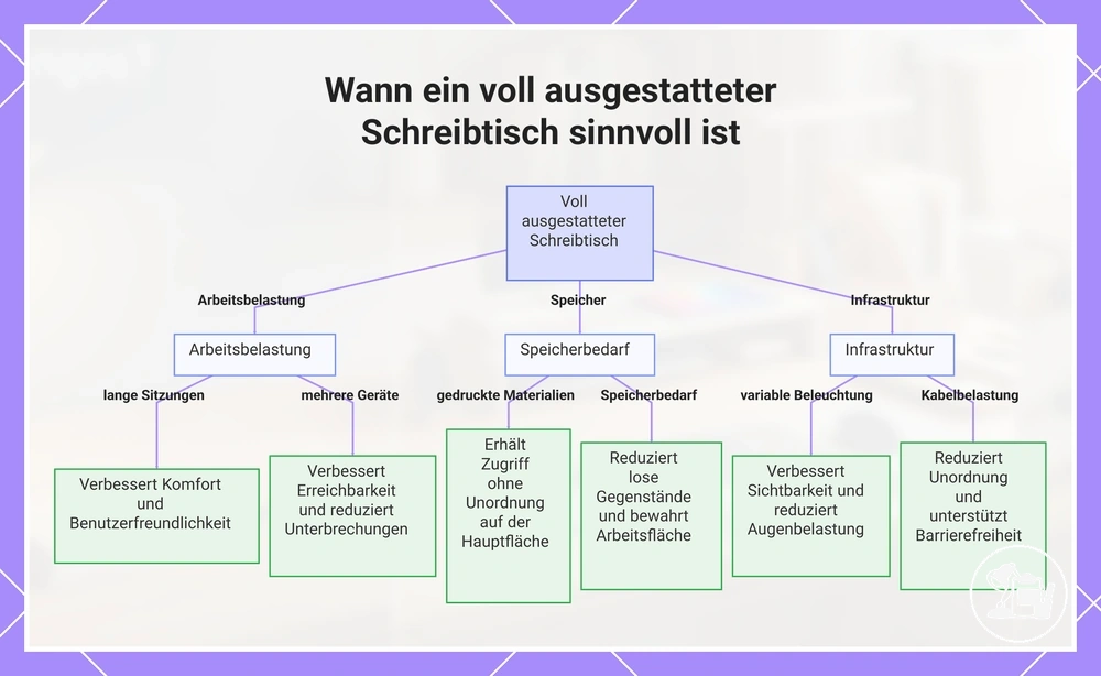 Wann ein voll ausgestatteter Schreibtisch sinnvoll ist