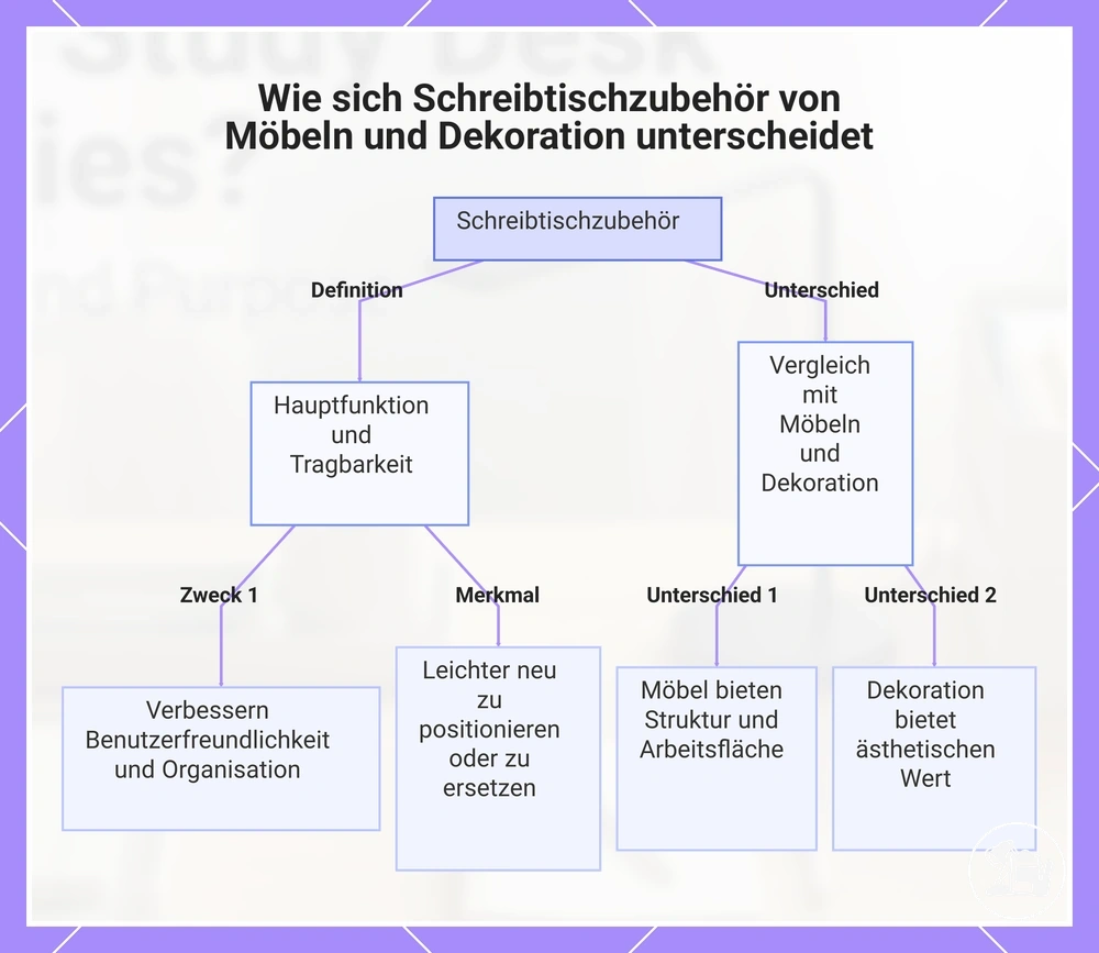 Wie sich Schreibtischzubehör von Möbeln und Dekoration unterscheidet