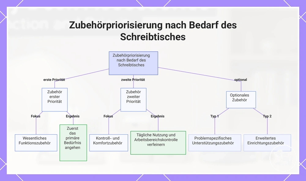 Zubehörpriorisierung nach Bedarf des Schreibtisches