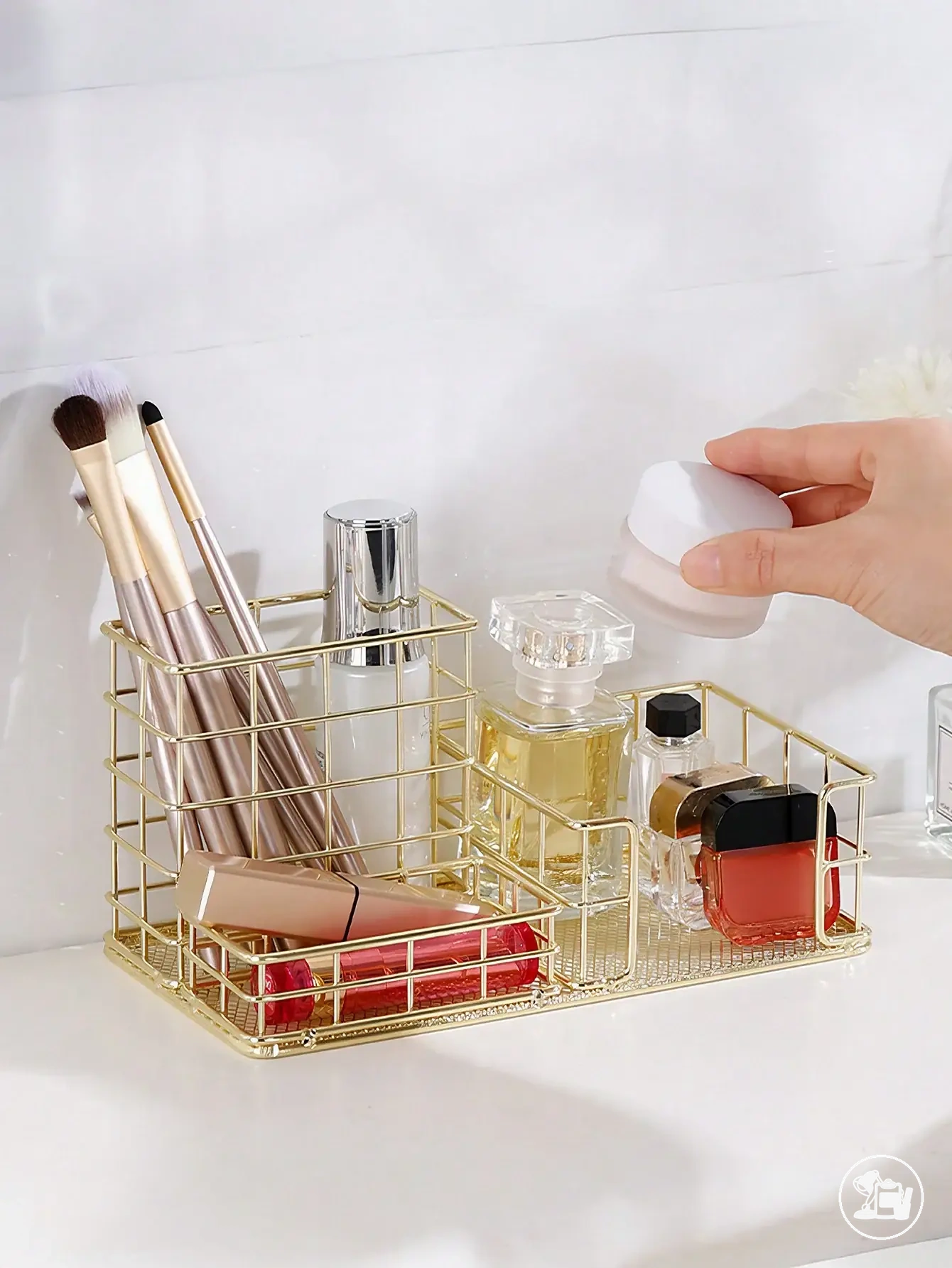 Small metal desk organizer for stationery and workspace essentials