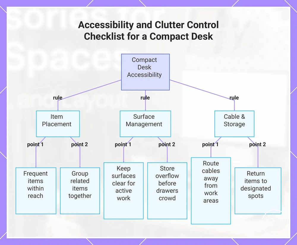 Accessibility and Clutter Control Checklist for a Compact Desk