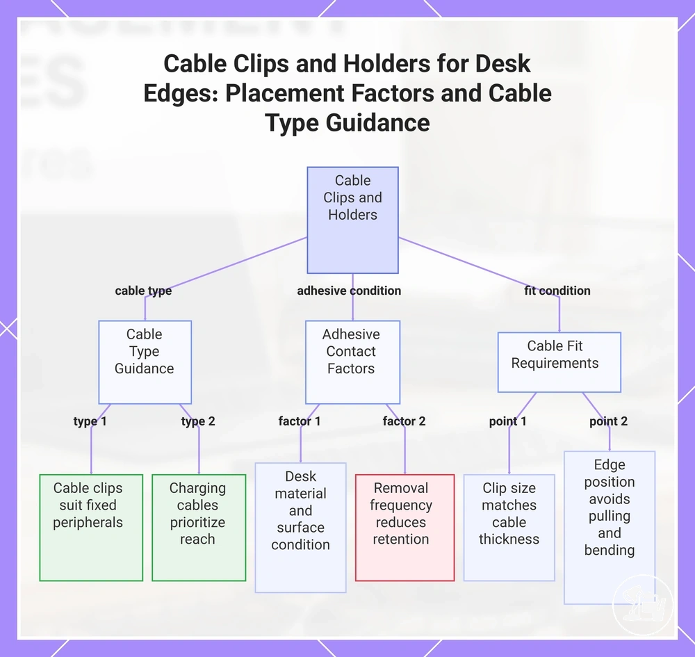 Cable Clips and Holders for Desk Edges: Placement Factors and Cable Type Guidance
