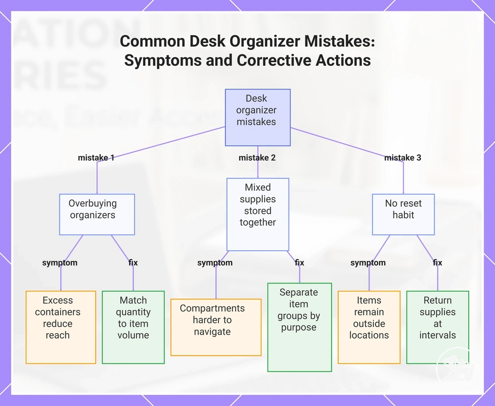 Common Desk Organizer Mistakes: Symptoms and Corrective Actions