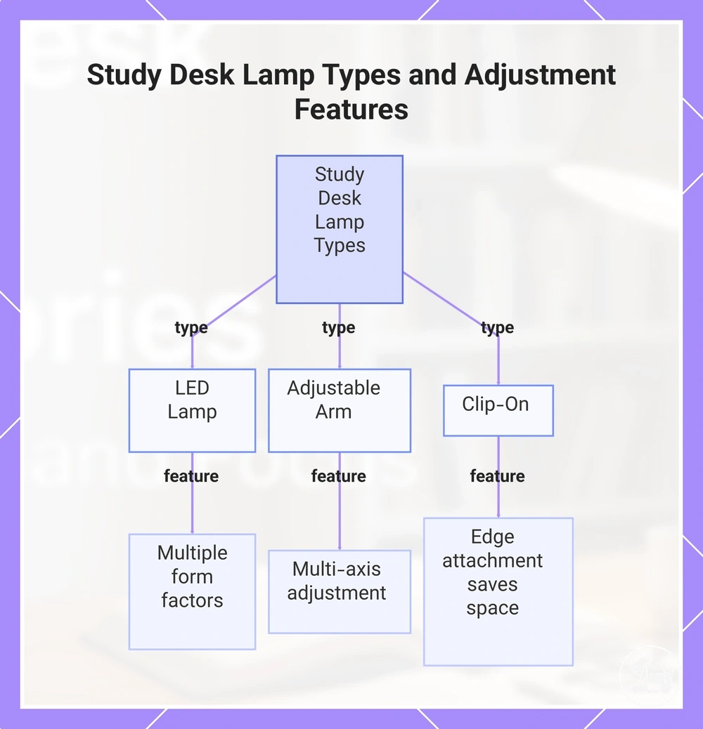 Study Desk Lamp Types and Adjustment Features