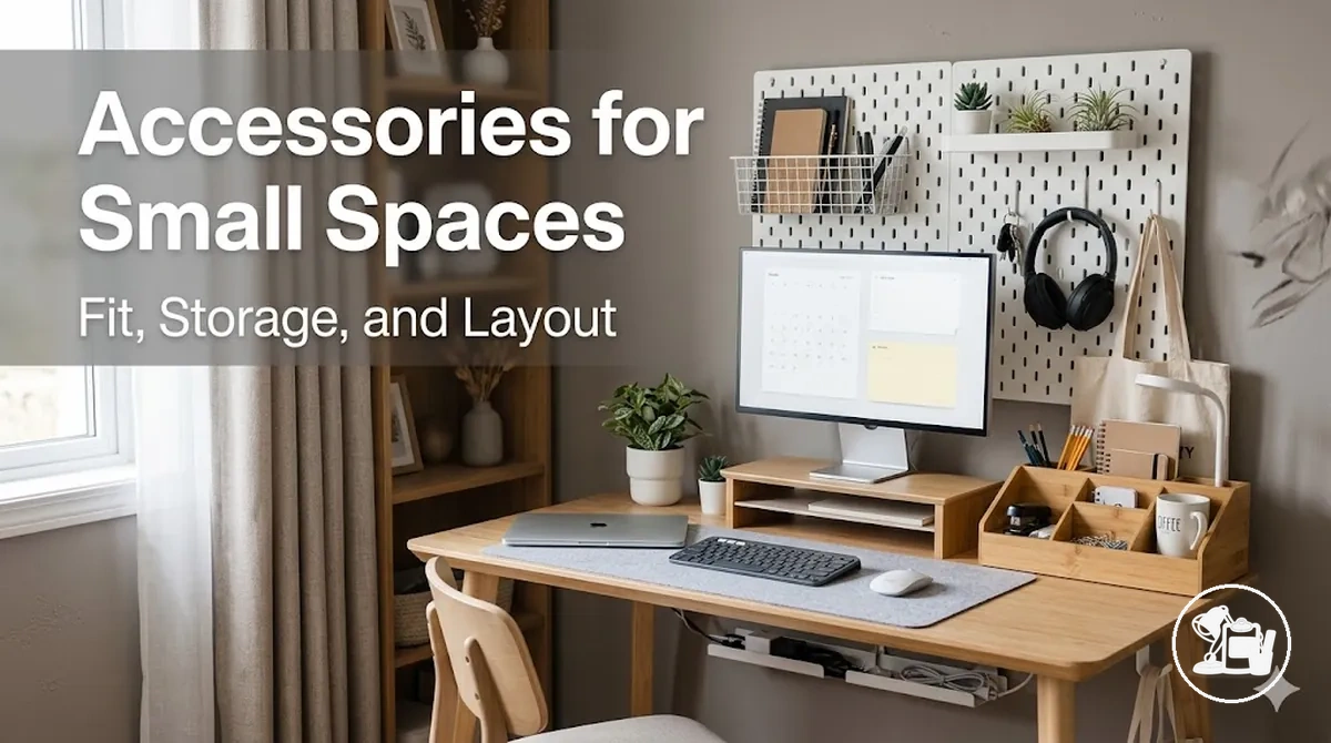 Compact study desk accessories fitted into a small desk space with storage and organization