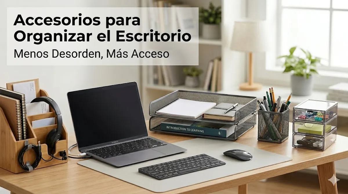 Accesorios para organizar el escritorio de estudio, reducir el desorden y tener los útiles a mano