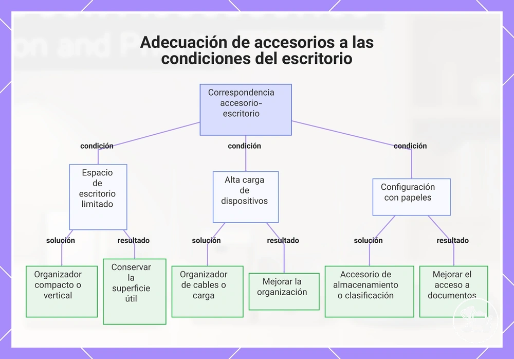Adecuación de accesorios a las condiciones del escritorio
