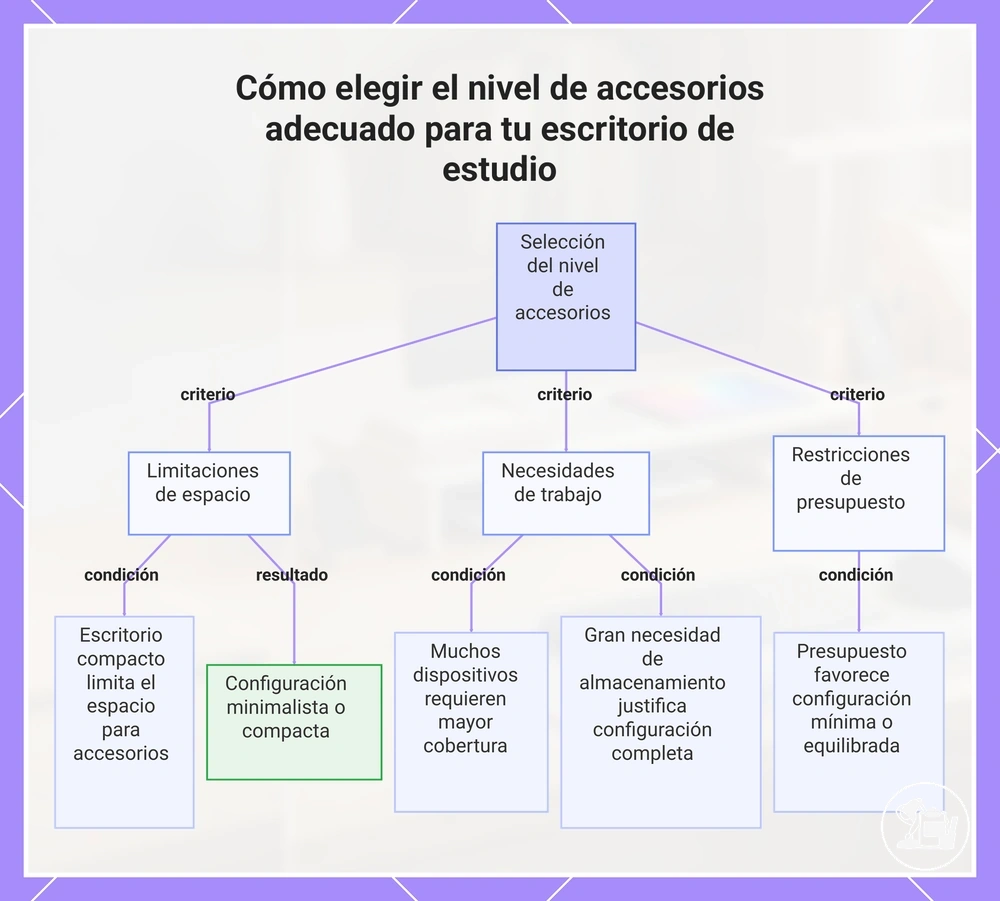 Cómo elegir el nivel de accesorios adecuado para tu escritorio de estudio