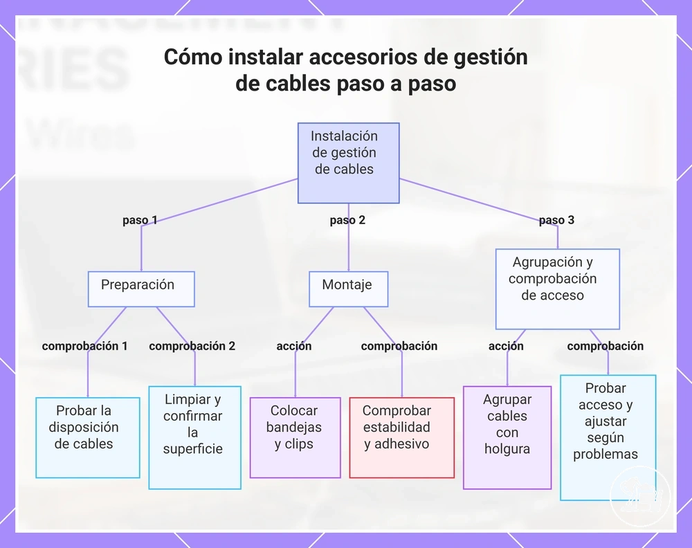 Cómo instalar accesorios de gestión de cables paso a paso
