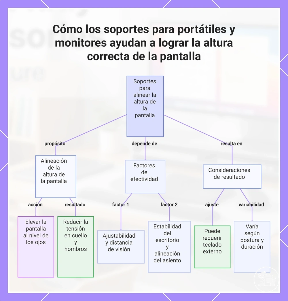 Cómo los soportes para portátiles y monitores ayudan a lograr la altura correcta de la pantalla