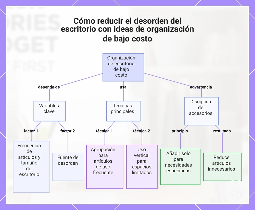 Cómo reducir el desorden del escritorio con ideas de organización de bajo costo
