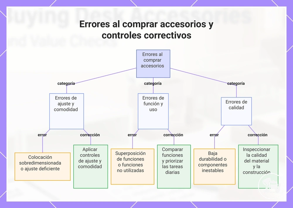 Errores al comprar accesorios y controles correctivos