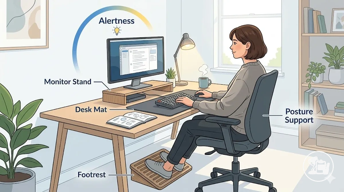 Herramientas ergonómicas que apoyan la comodidad y la alerta