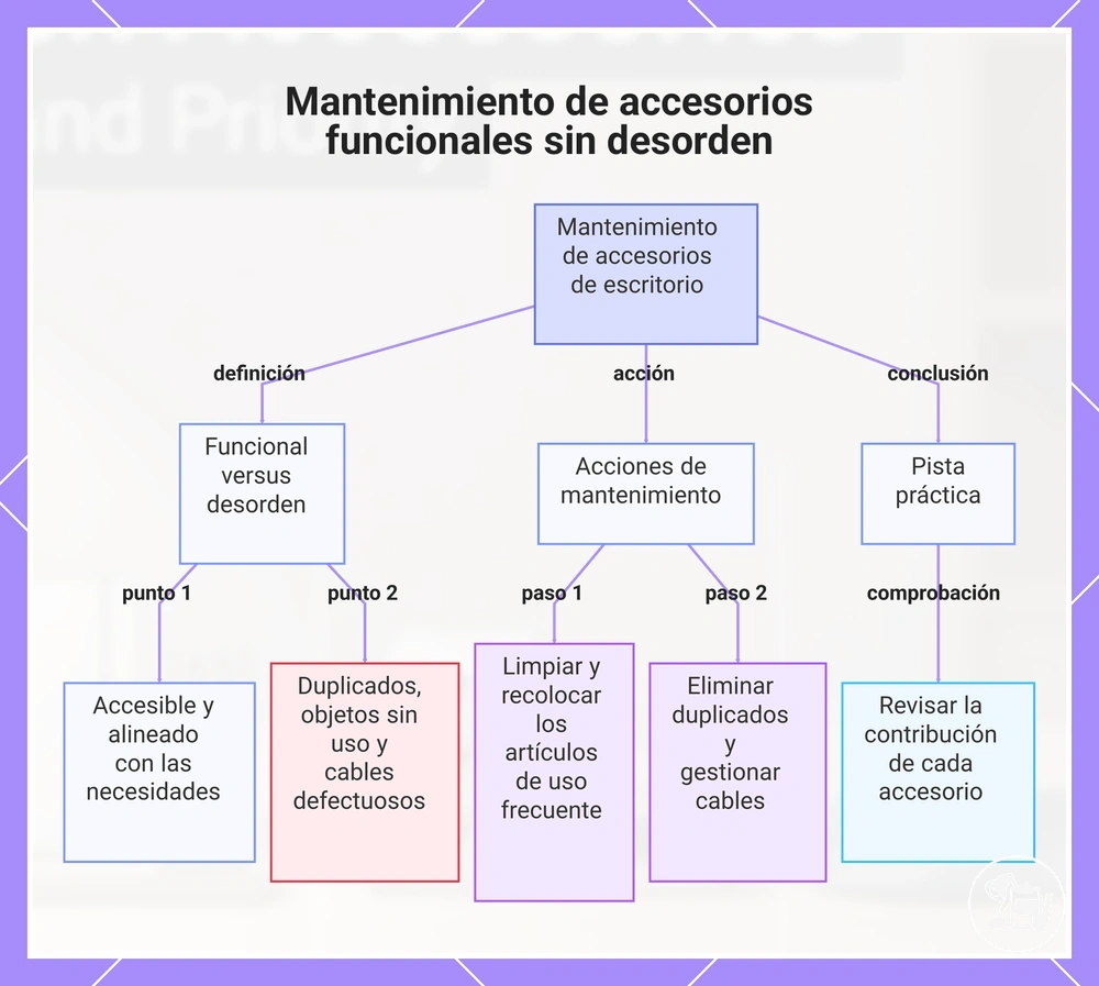 Mantenimiento de accesorios funcionales sin desorden