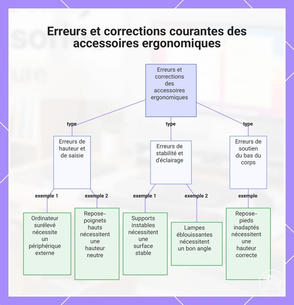 Erreurs et corrections courantes des accessoires ergonomiques
