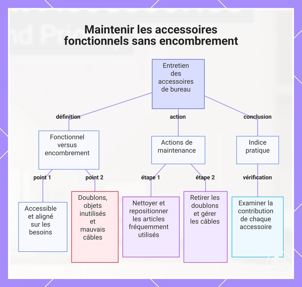 Maintenir les accessoires fonctionnels sans encombrement