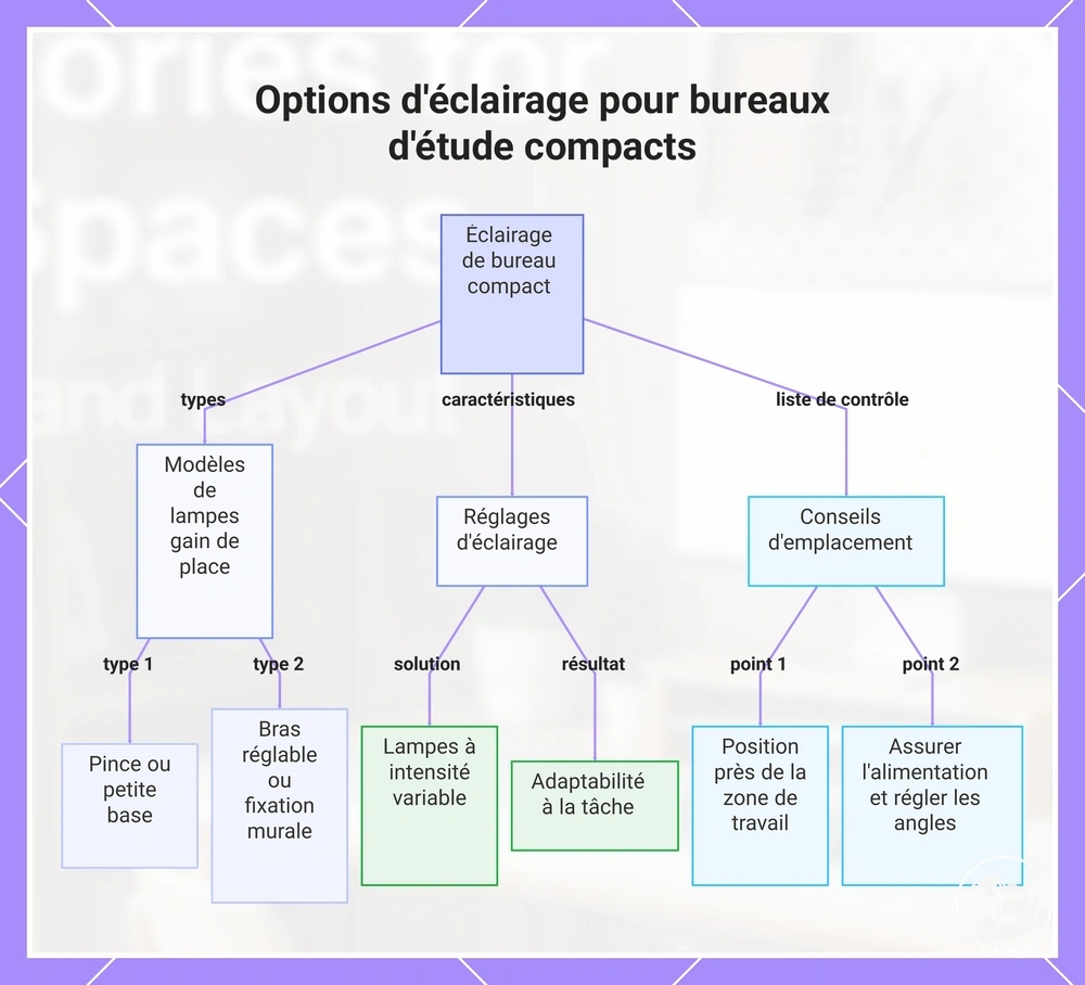 Options d'éclairage pour bureaux d'étude compacts