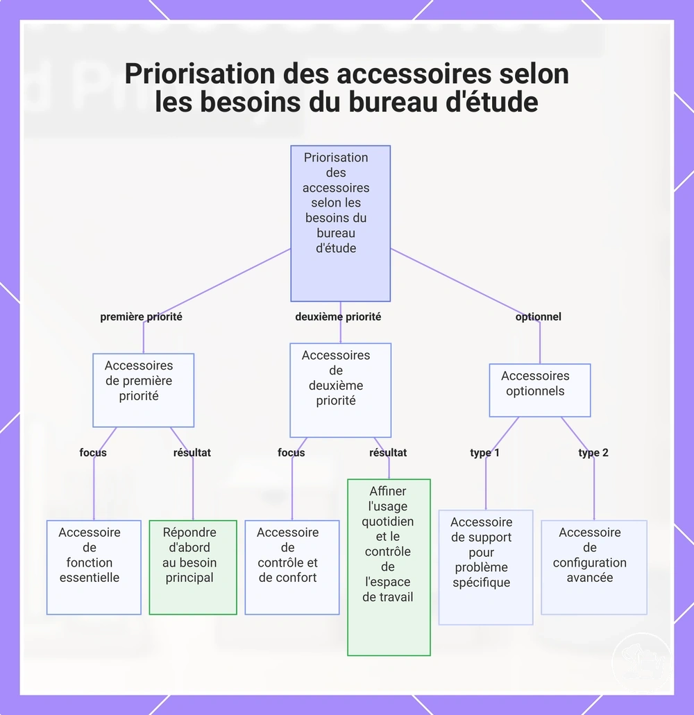 Priorisation des accessoires selon les besoins du bureau d'étude