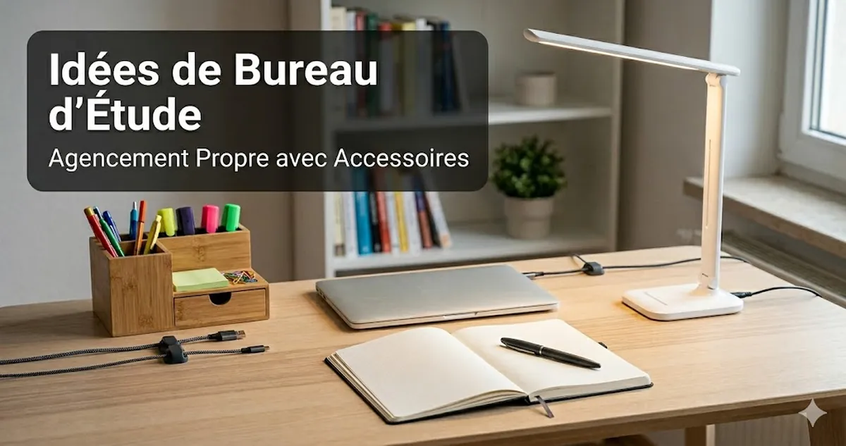 Idées de bureau d’étude propre avec accessoires d’organisation, éclairage et gestion des câbles