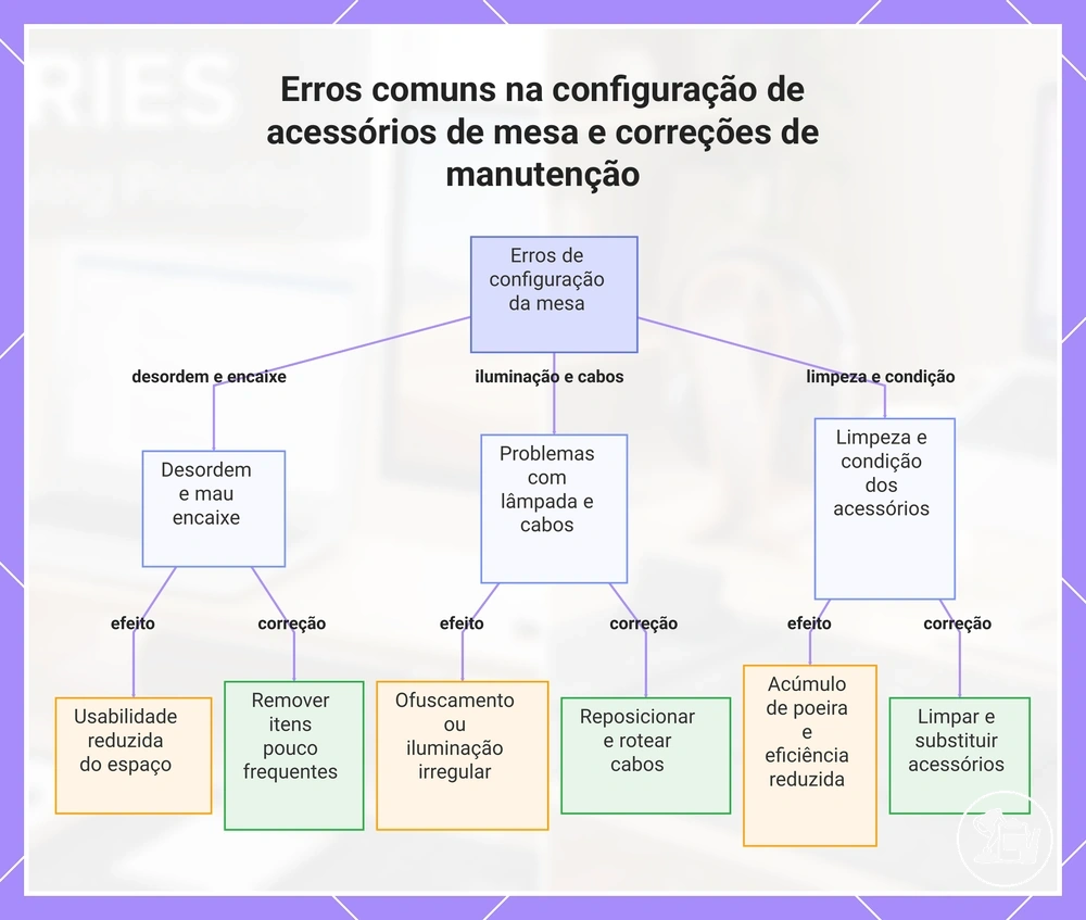 Erros comuns na configuração de acessórios de mesa e correções de manutenção
