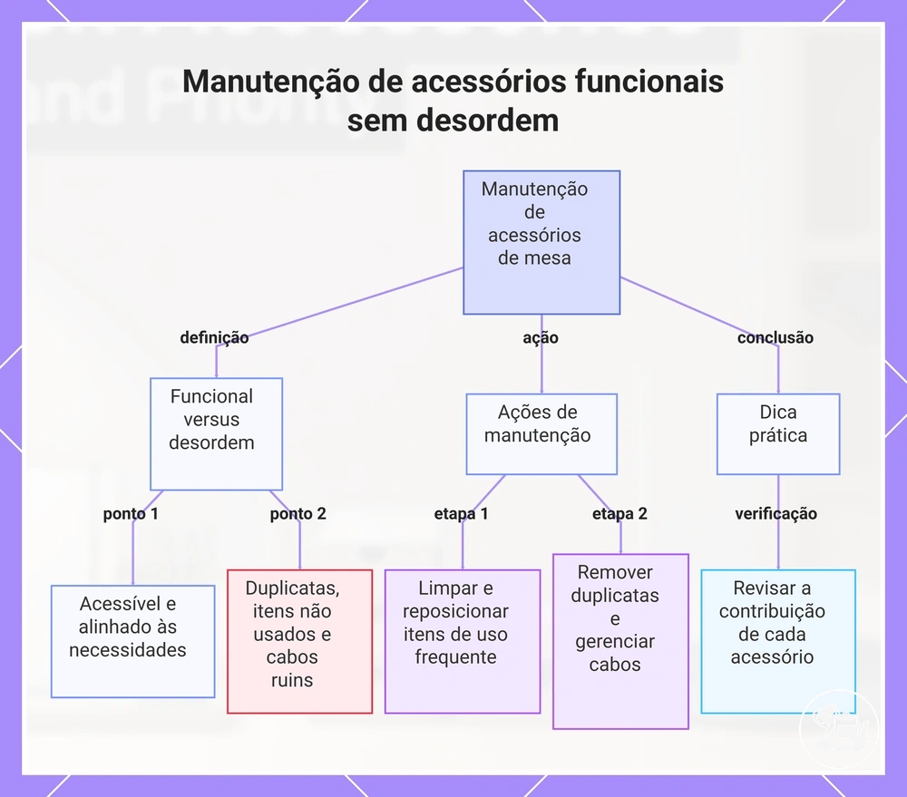 Manutenção de acessórios funcionais sem desordem