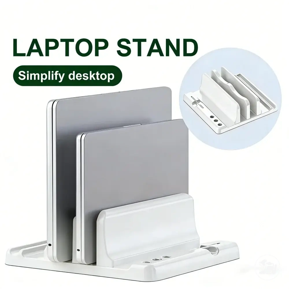 Masaüstünde yer kazandıran ayarlanabilir dikey laptop standı