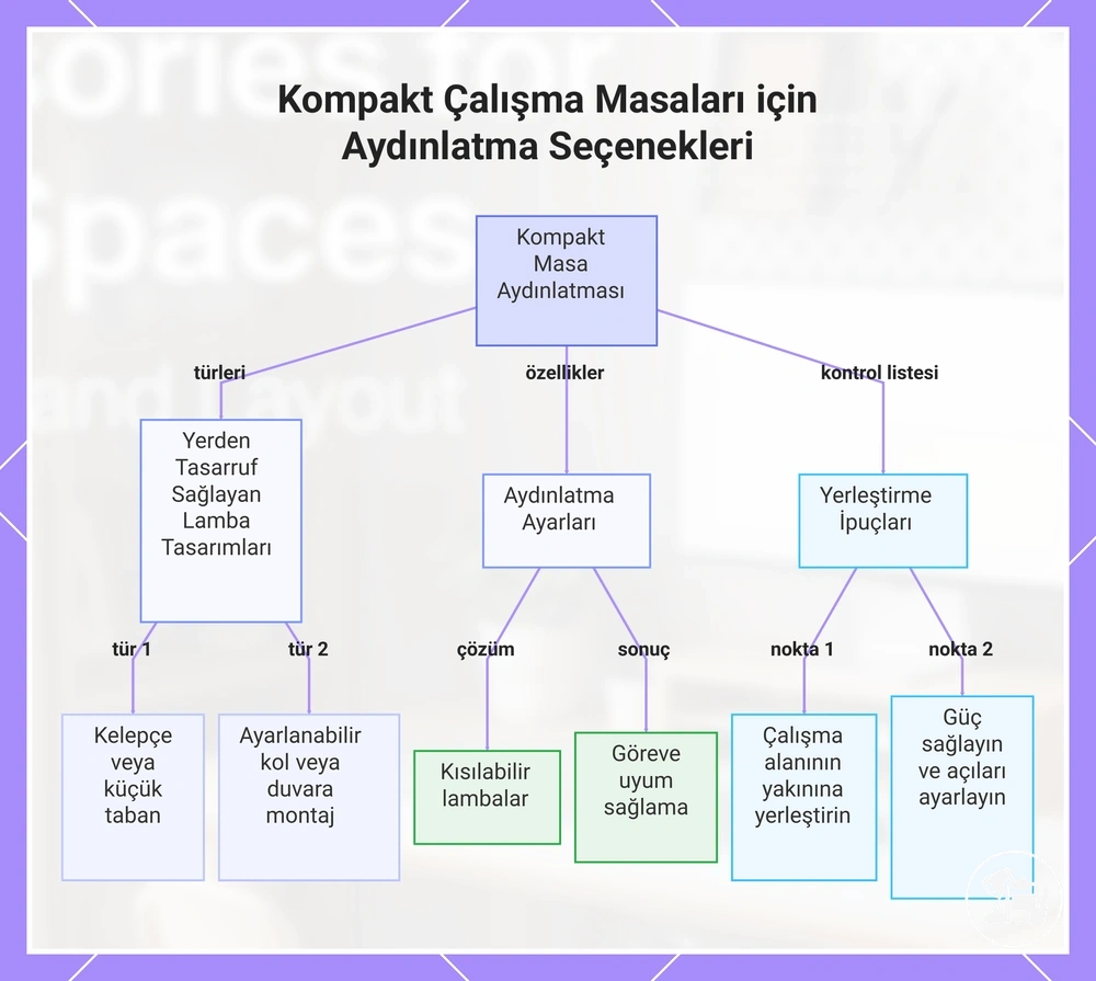 Kompakt Çalışma Masaları için Aydınlatma Seçenekleri