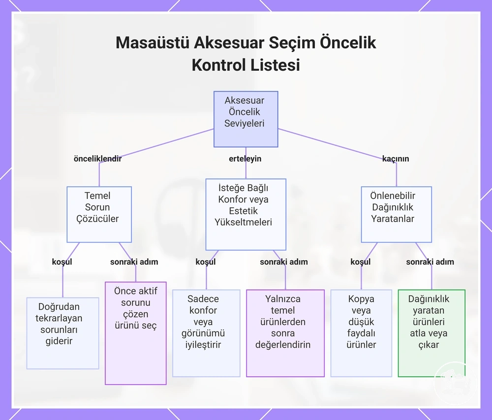 Masaüstü Aksesuar Seçim Öncelik Kontrol Listesi