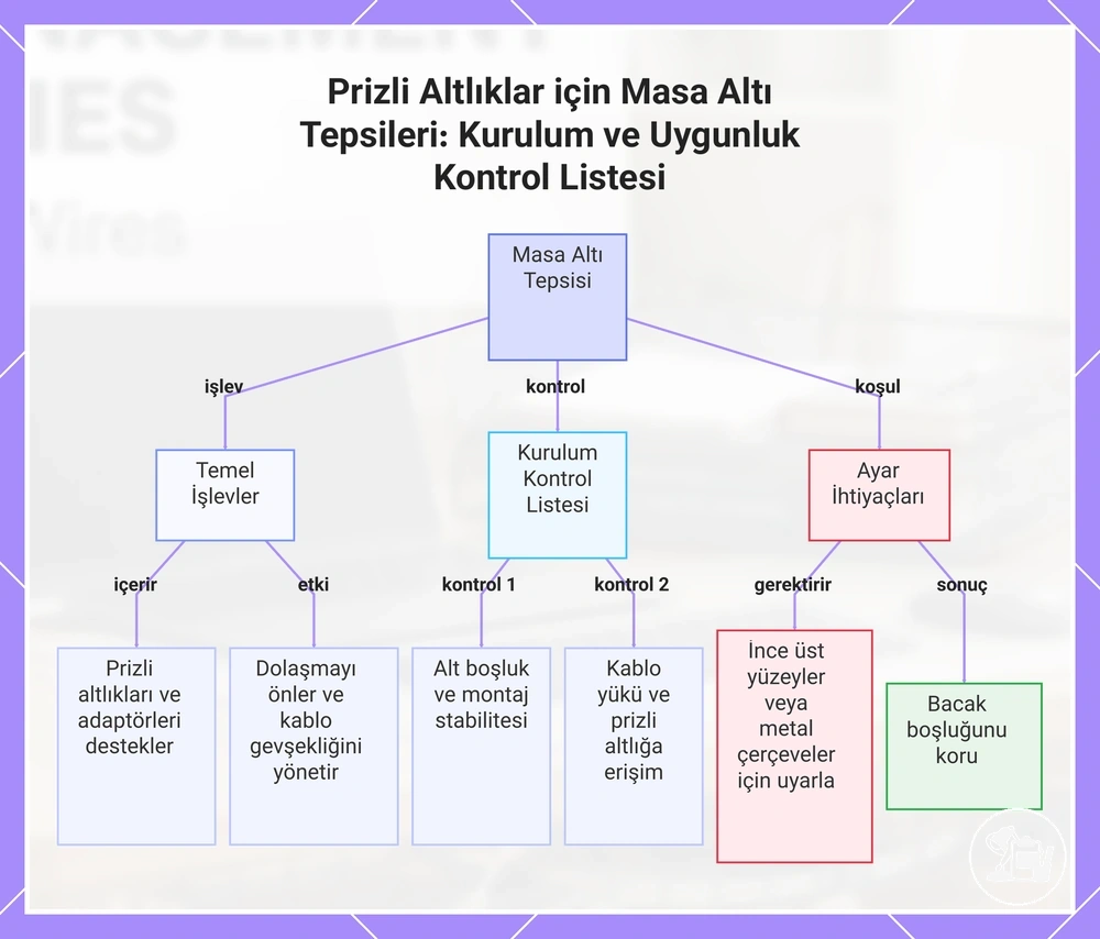 Prizli Altlıklar için Masa Altı Tepsileri: Kurulum ve Uygunluk Kontrol Listesi